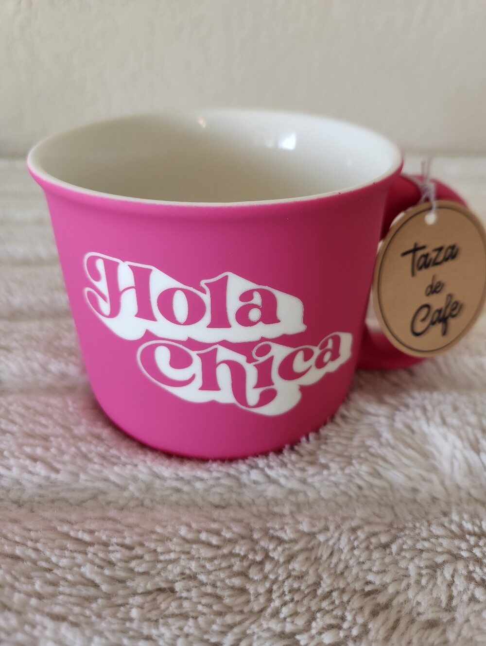 Hola Chica Bright Pink Coffee Cup by Eccolo